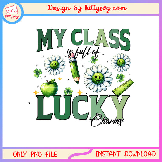 My class flower lucky green png, st patrick's day lucky charm png