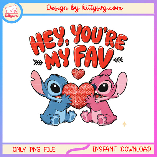 My fav glitter valentine png, stitch valentines day​​ png