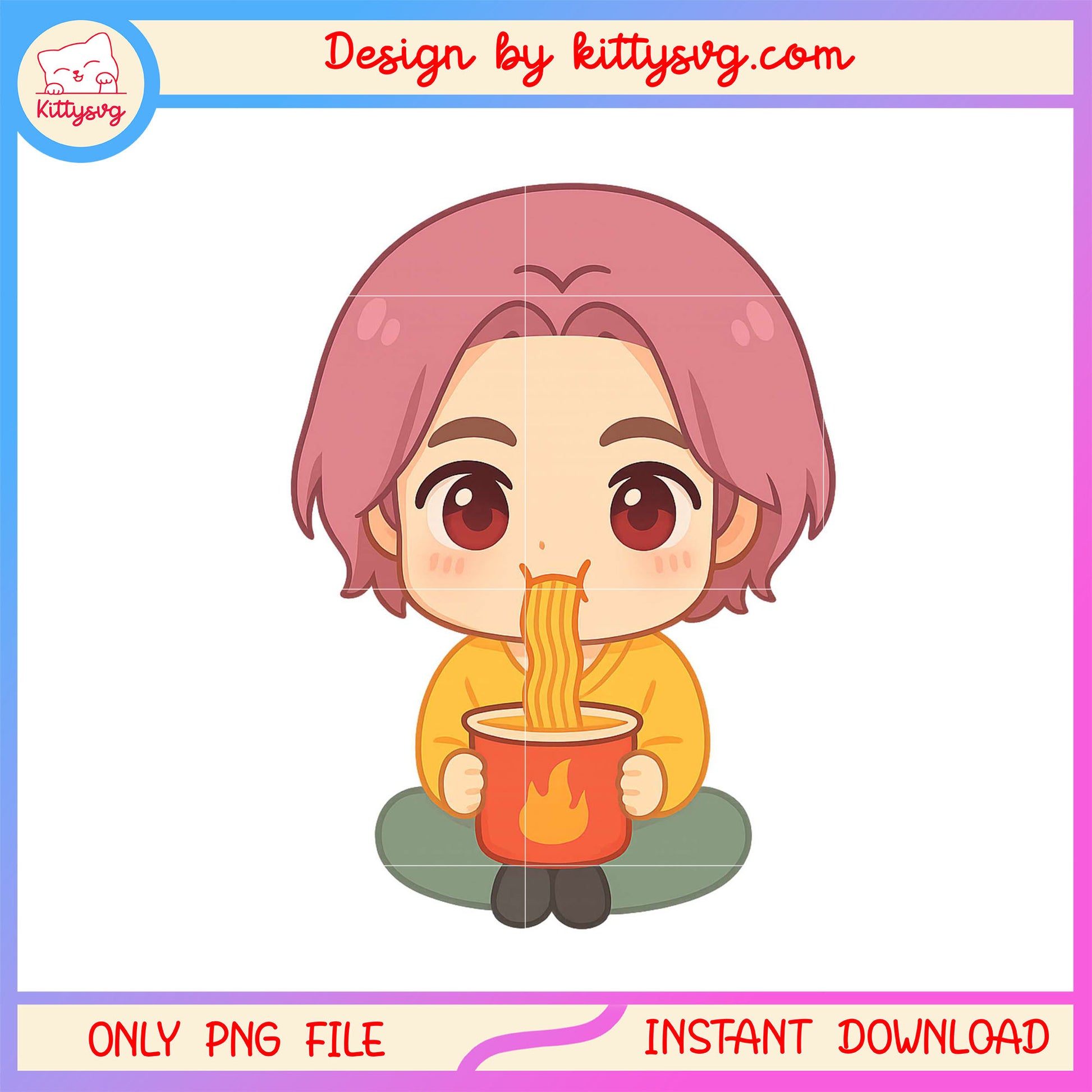 Mystery sja boys member eating noodle design png, saja boys mystery png
