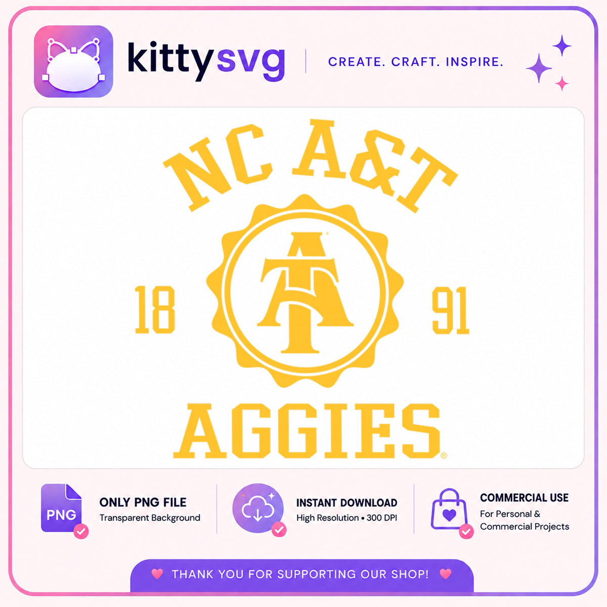 NC A&T Aggies PNG, North Carolina Aggies Logo PNG, HBCU PNG