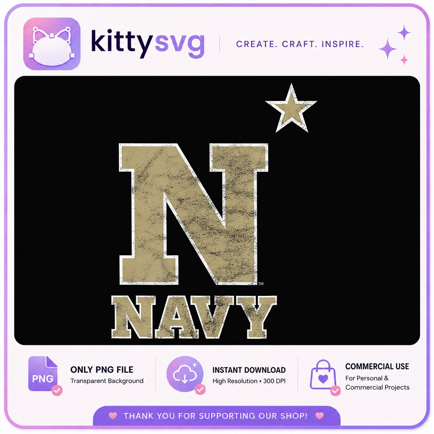 Navy Midshipmen Distressed Logo, US Naval Academy PNG, Navy PNG