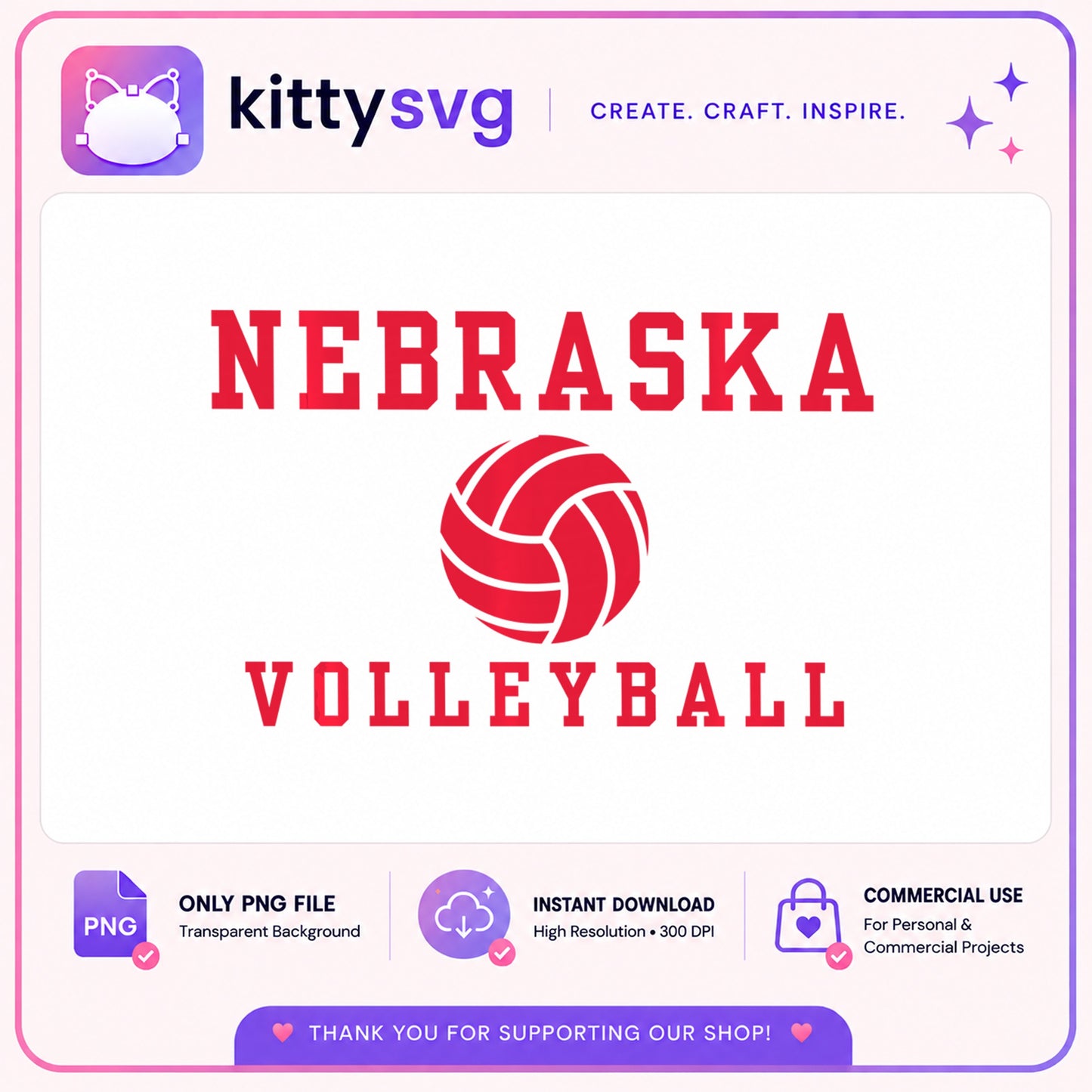Nebraska Volleyball PNG, Huskers Volleyball Clipart, Sports PNG