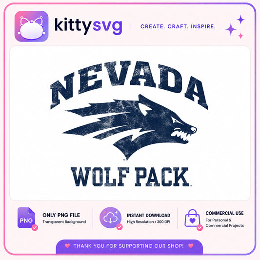 Nevada Wolf Pack PNG, Vintage Wolf Mascot PNG, College Sports PNG