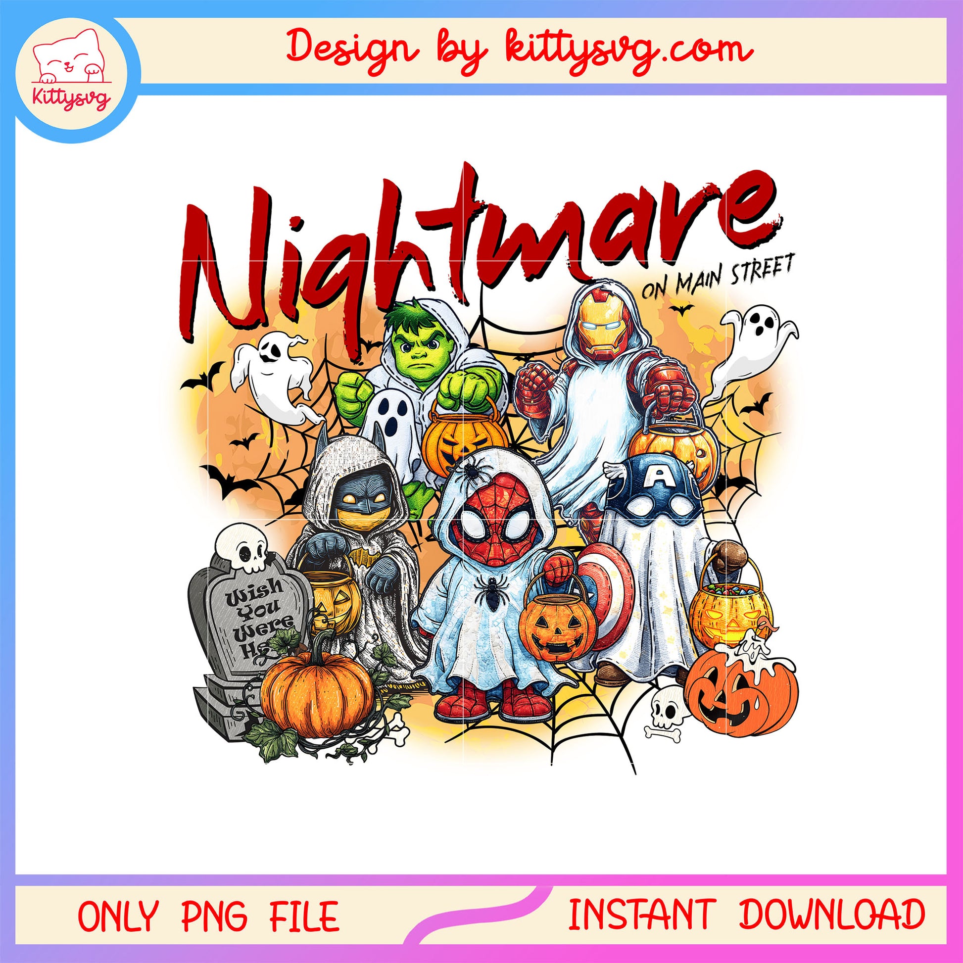 Nightmare on main street avengers png, marvel cartoons png