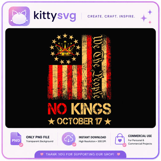 No Kings October 17 PNG, We The People American Flag PNG, Protest PNG