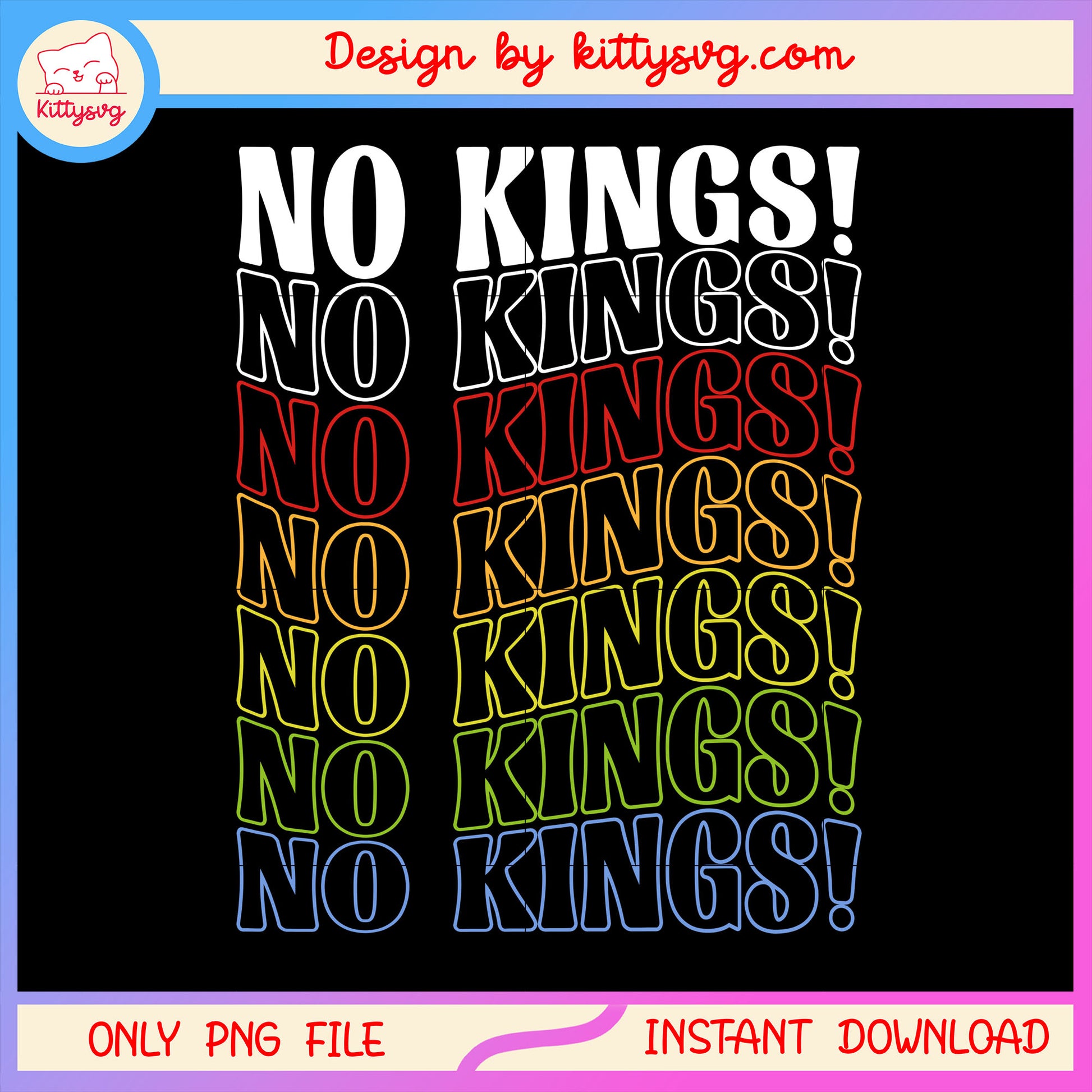 No kings logo design png, no kings day protest​ png, holiday 4th of july png