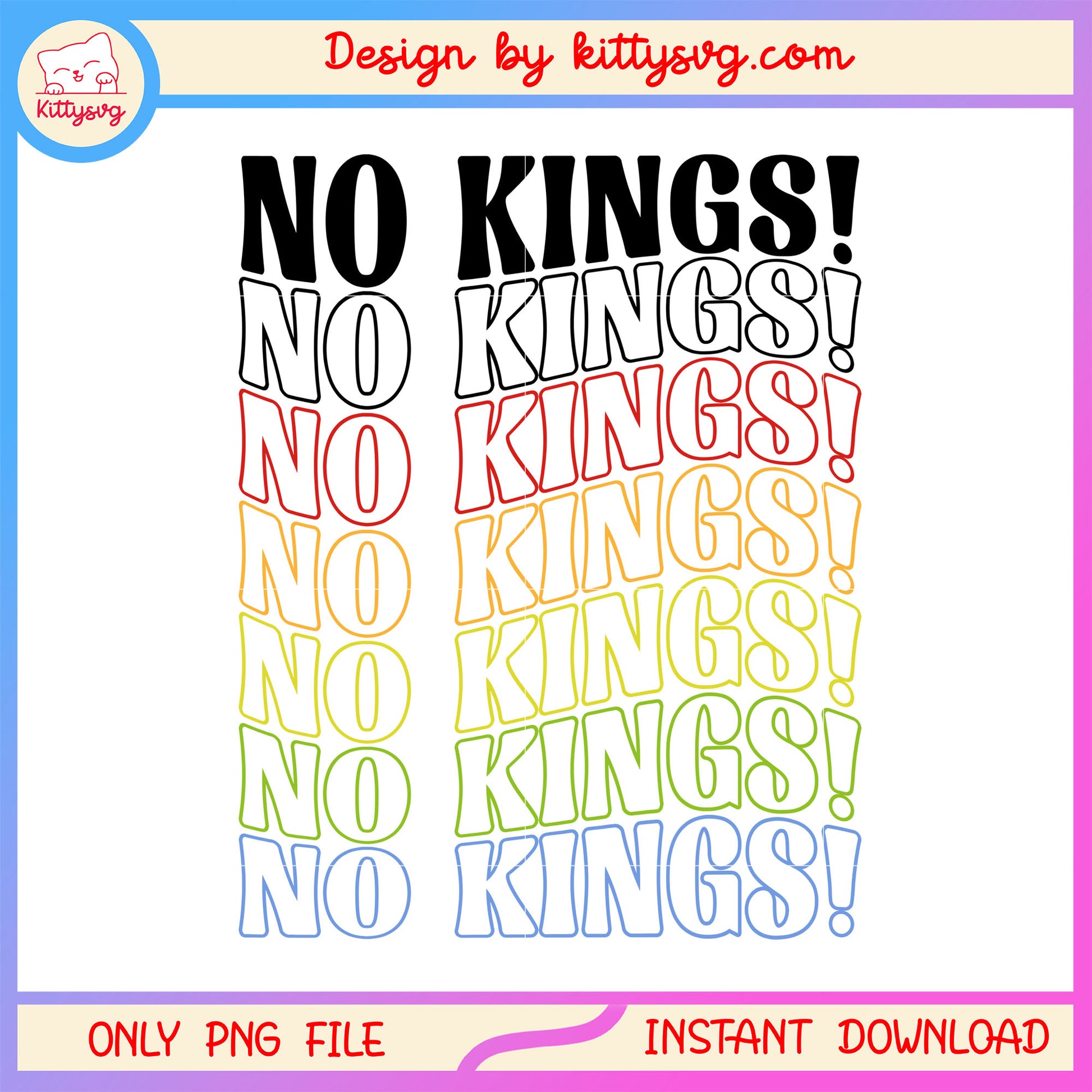 No kings logo png, protest png, trending png, no kings day protest​ png
