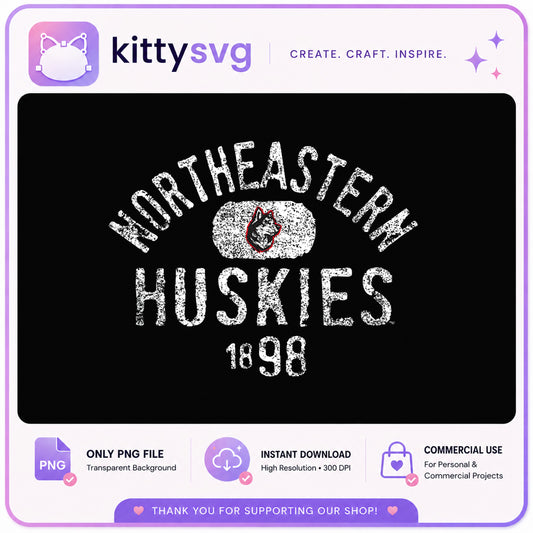 Northeastern Huskies Vintage PNG, College Sports Design, Retro University PNG