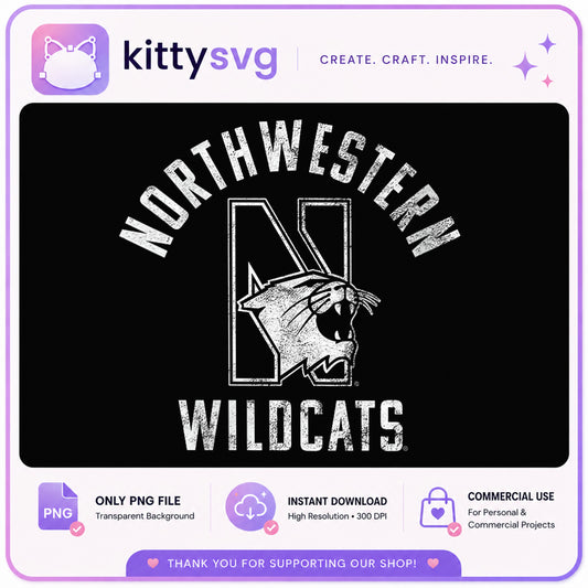 Northwestern Wildcats PNG, College Football Shirt, Wildcats PNG