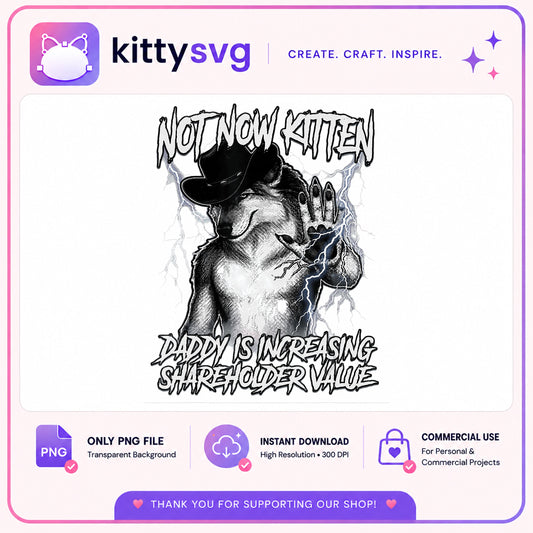 Not Now Kitten Funny Wolf PNG, Cowboy Wolf PNG, Sarcastic PNG