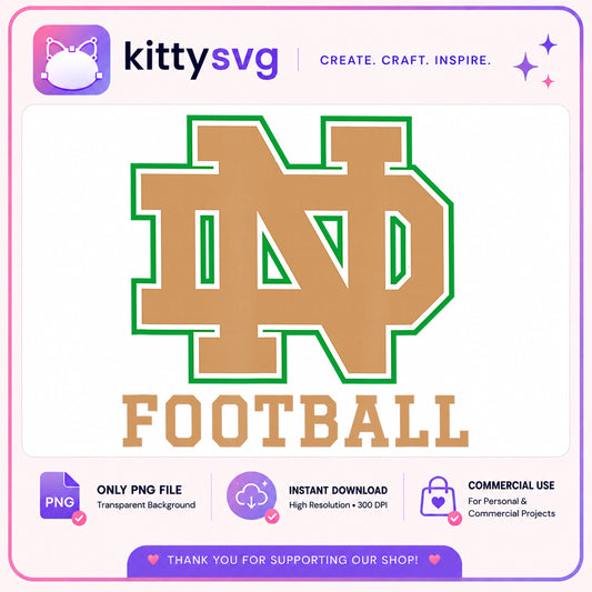 Notre Dame Football PNG, Fighting Irish Logo PNG, ND Football PNG