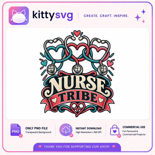 Nurse Tribe PNG, Stethoscope Heart Nurse Life, Nursing PNG
