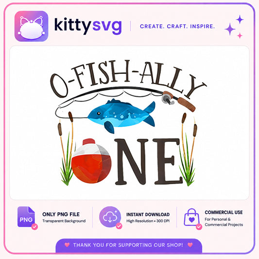 O-Fish-Ally One PNG, Fishing First Birthday PNG, Fish Birthday PNG