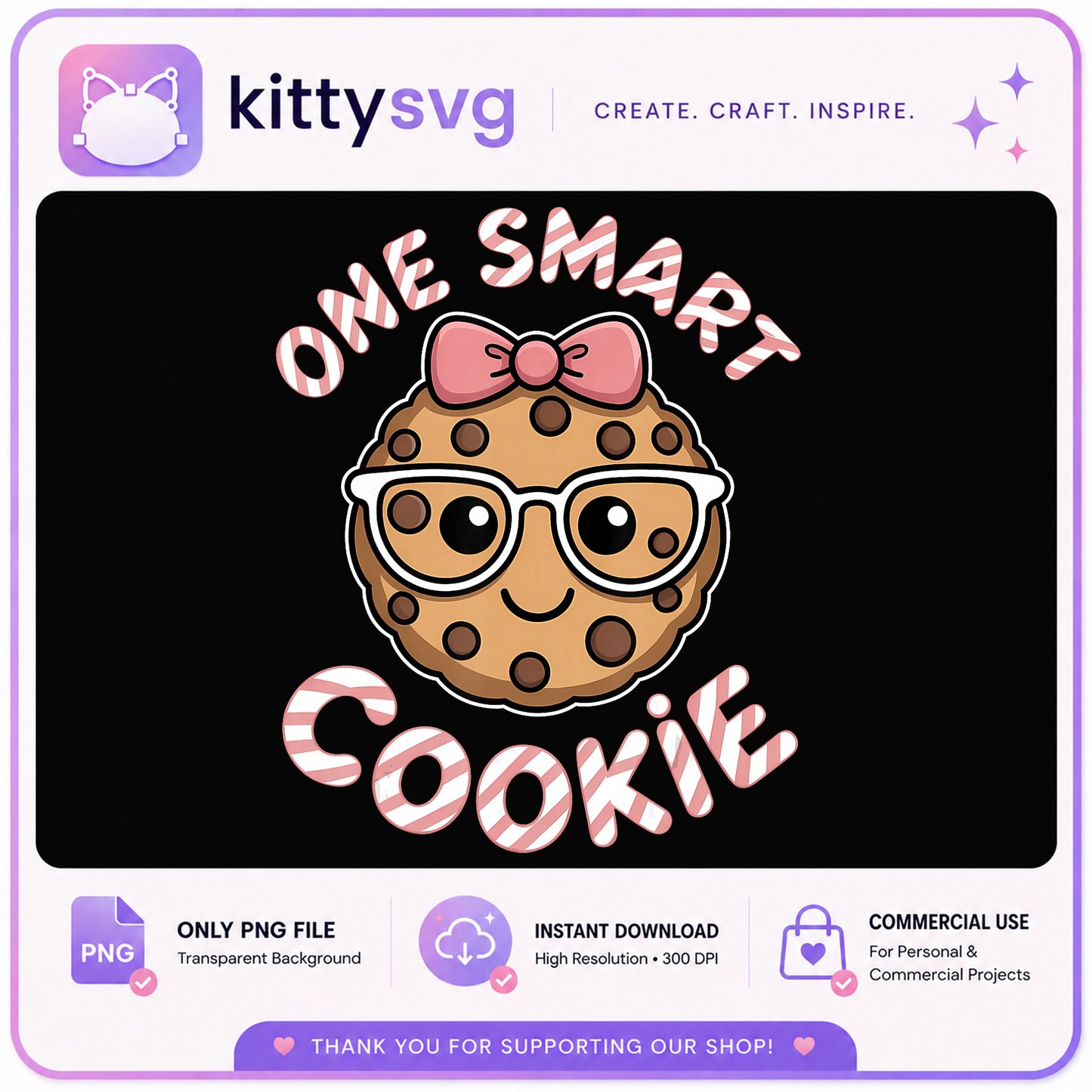 One Smart Cookie PNG, Cute Cookie Clipart, Back To School PNG