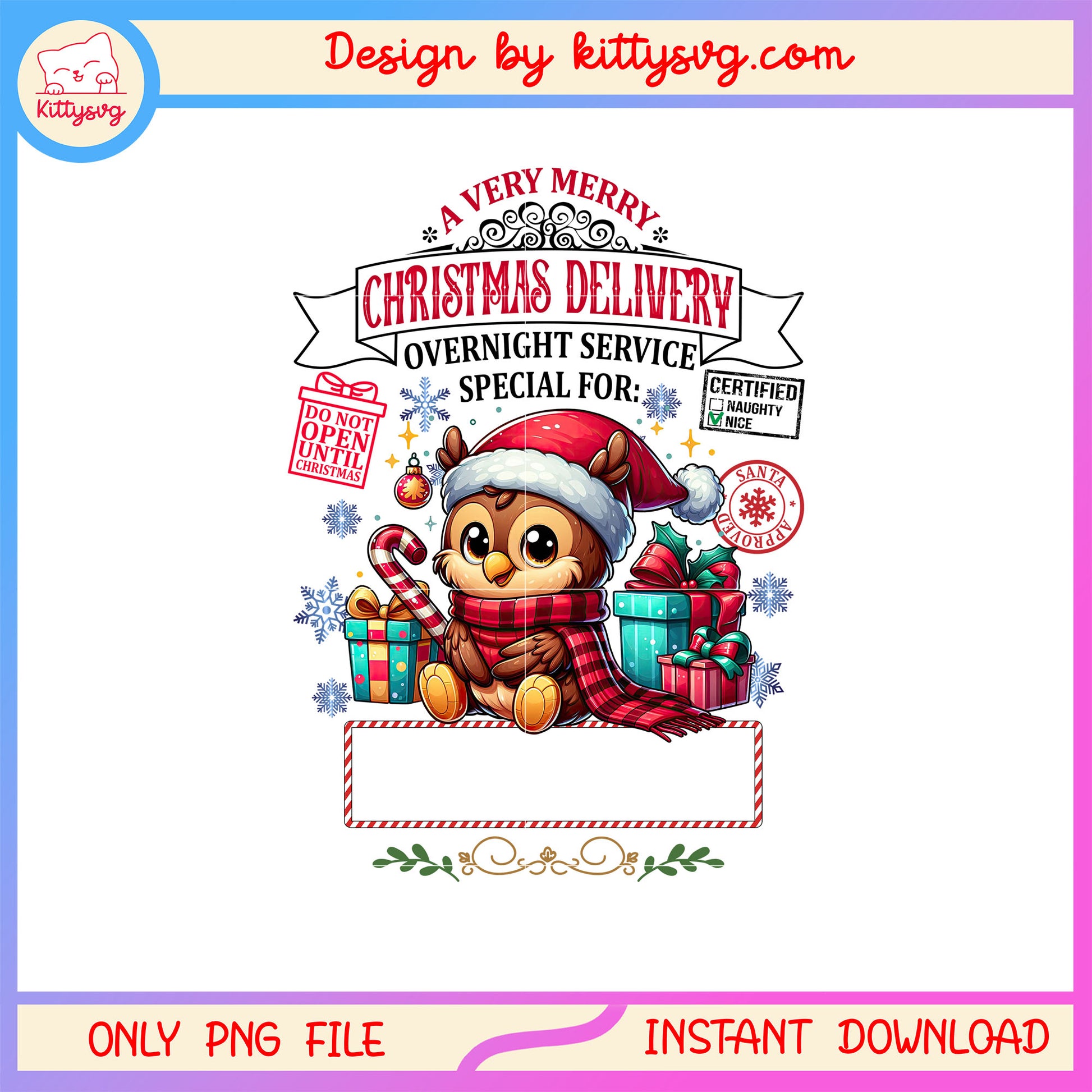 Owl a very merry christmas delivery png, disney owl png