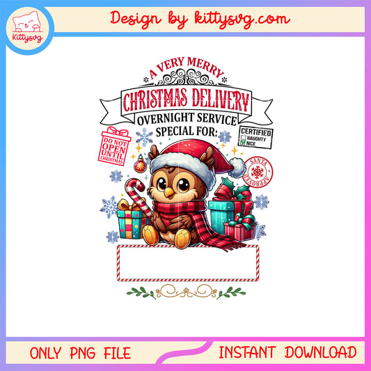 Owl a very merry christmas delivery png, disney owl png