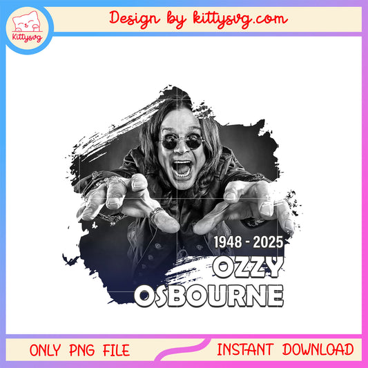 Ozzy osbourne black white design png, rip ozzy osbourne png