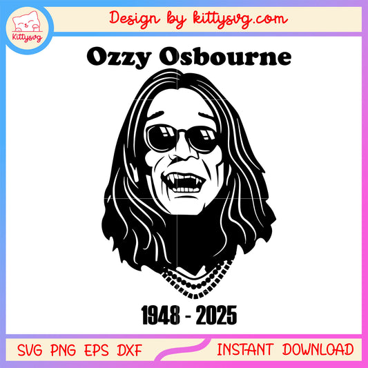 Ozzy osbourne laugh black white design svg, Ozzy osbourne died svg