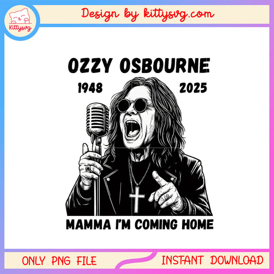 Ozzy osbourne mama i'm coming home black white png, rock and roll png