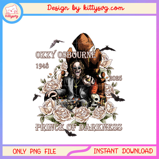 Ozzy osbourne prince of darkness floral art png, rock music png