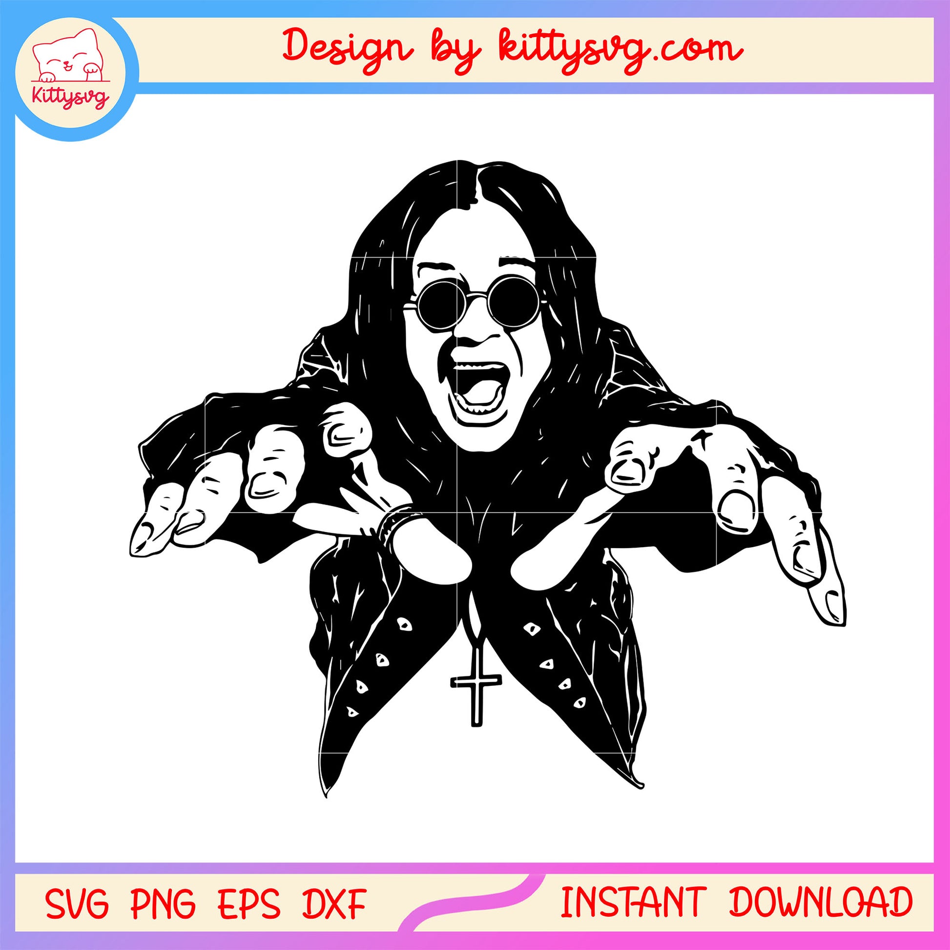 Ozzy osbourne rock legend black white svg, ozzy osbourne svg