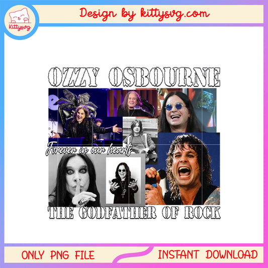 Ozzy osbourne the godfather of rock collage pic png, rock music png