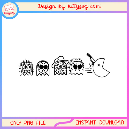 Pac man horror movies characters cute design png, horror killer movies png