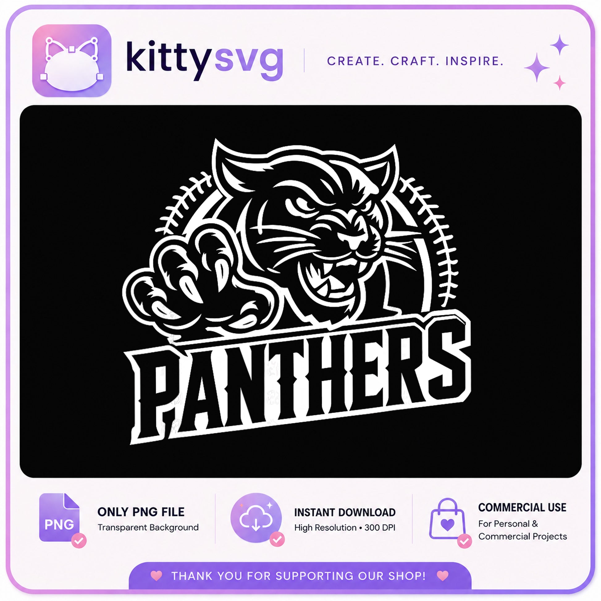 Panthers Baseball Mascot PNG, Team Spirit PNG, Panther PNG
