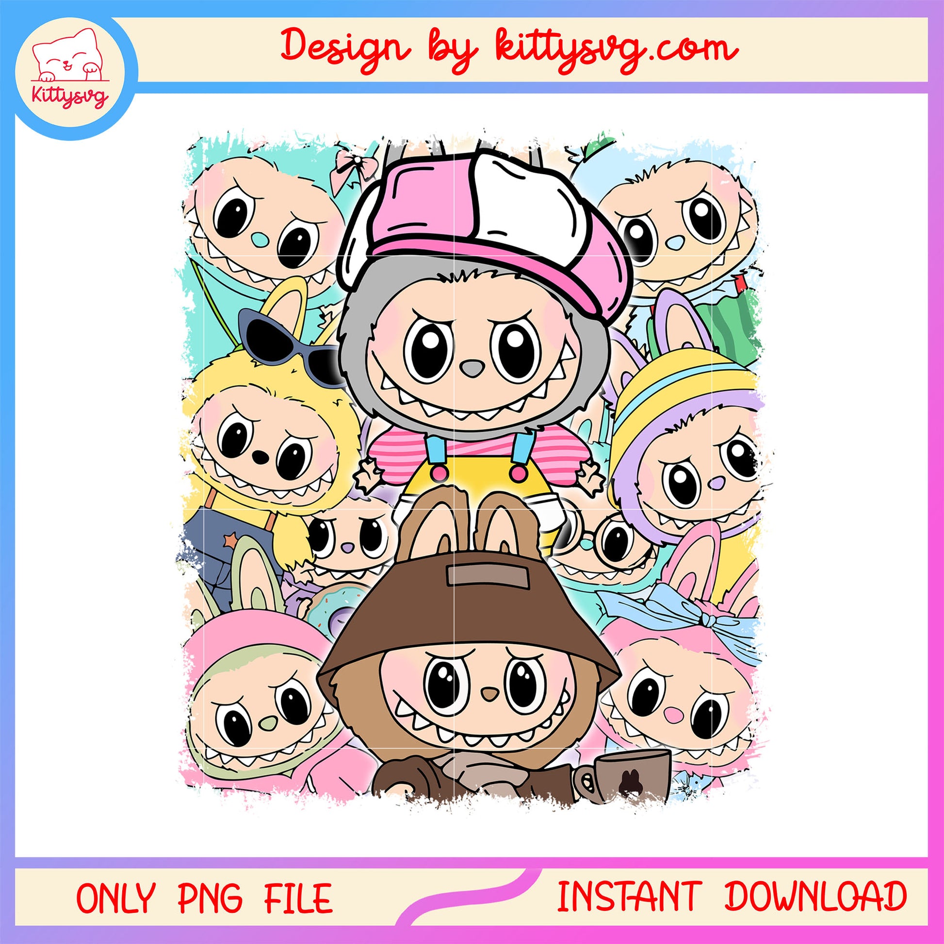 Pastel labubu dolls costumes clothing design png, labubu clothes png