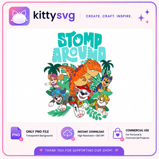Paw Patrol Dinosaur Stomp Around PNG, Kids Clipart PNG, Cute Paw Patrol PNG