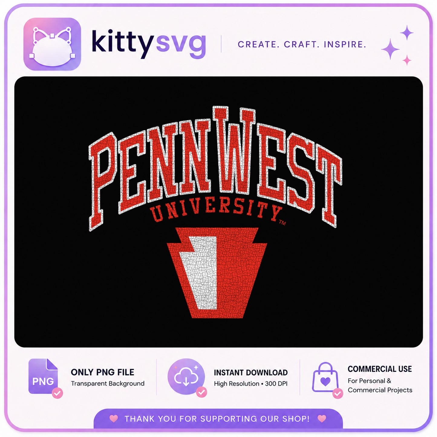 Penn West University PNG, College Crewneck PNG, University PNG
