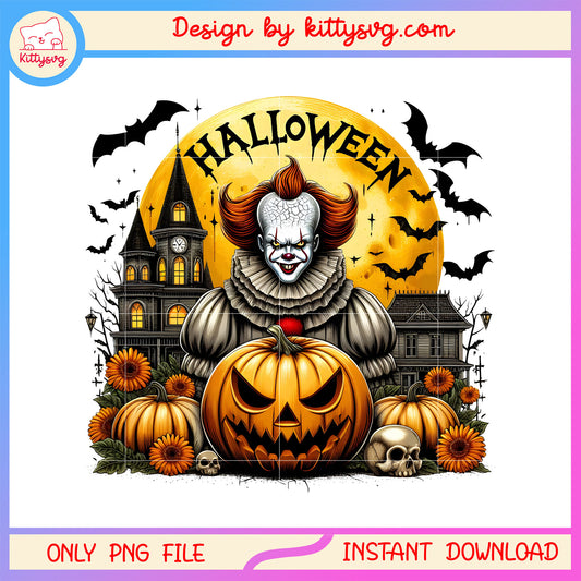 Pennywise on halloween night png, halloween pennywise png