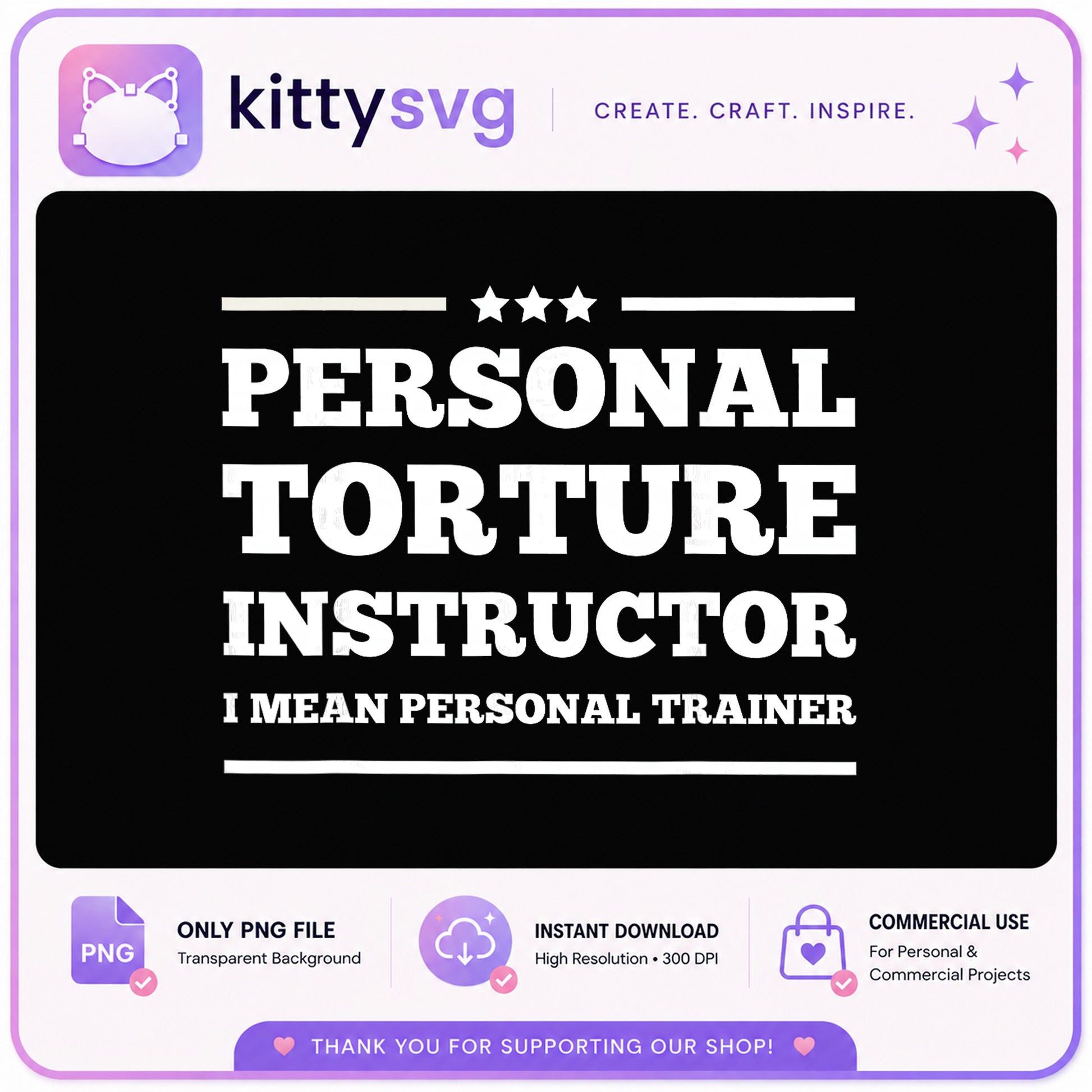 Personal Torture Instructor Personal Trainer PNG, Gym PNG, Funny Fitness PNG