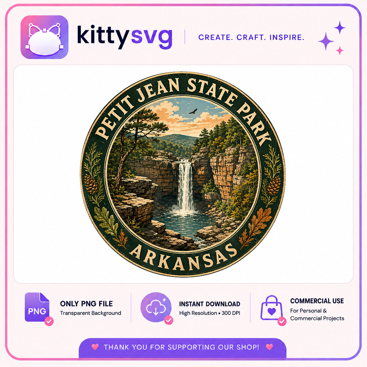 Petit Jean State Park PNG, Arkansas State Park, Waterfall PNG