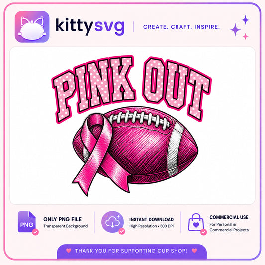 Pink Out Football PNG, Breast Cancer Awareness PNG, Football PNG