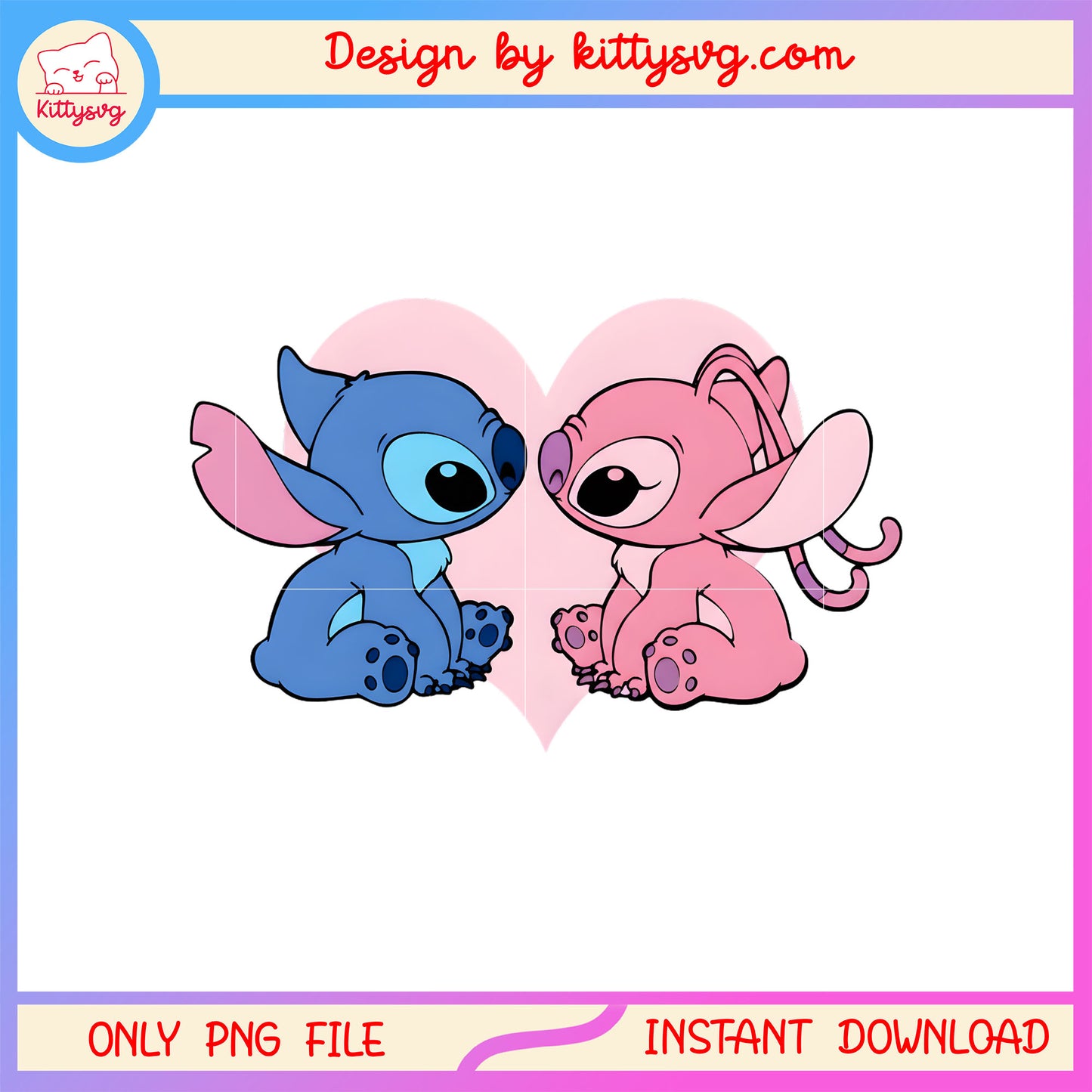 Pink stitch kiss valentine png, stitch valentines day​​ png