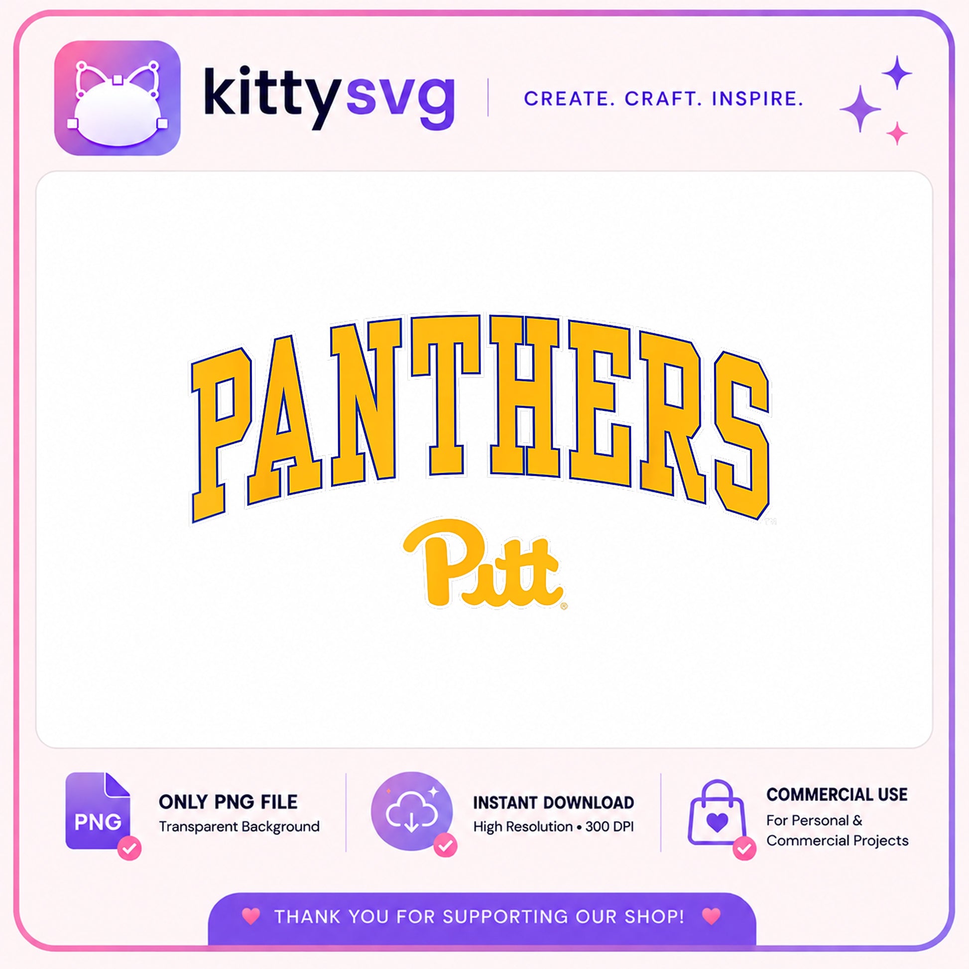 Pitt Panthers Arch Letters PNG, College Football PNG, University PNG