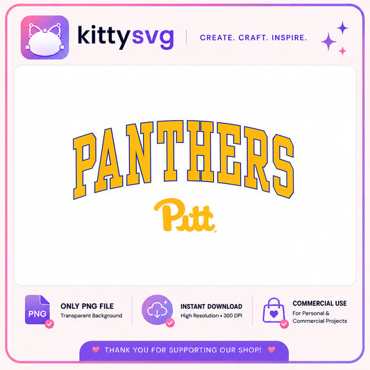 Pitt Panthers Arch Letters PNG, College Football PNG, University PNG