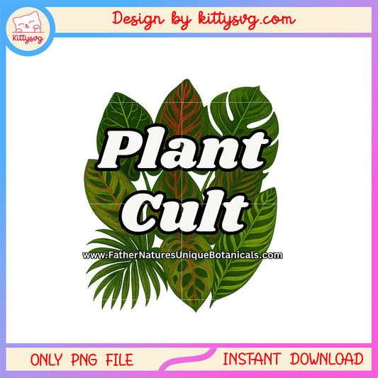 Plant cult logo design png, trending png, plant lover png