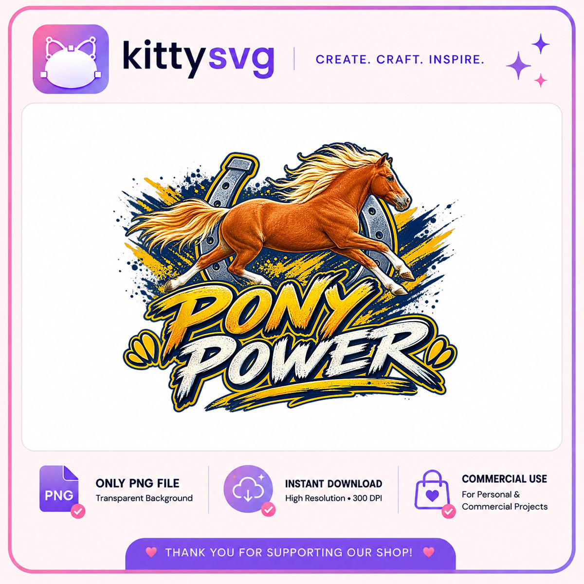 Pony Power PNG, Running Horse Clipart, Western Horse PNG