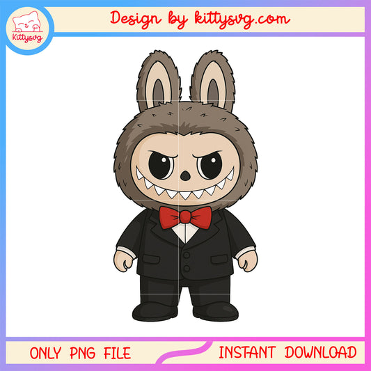 Pop mart labubu dolls gentleman doll drawing design png, labubu art png