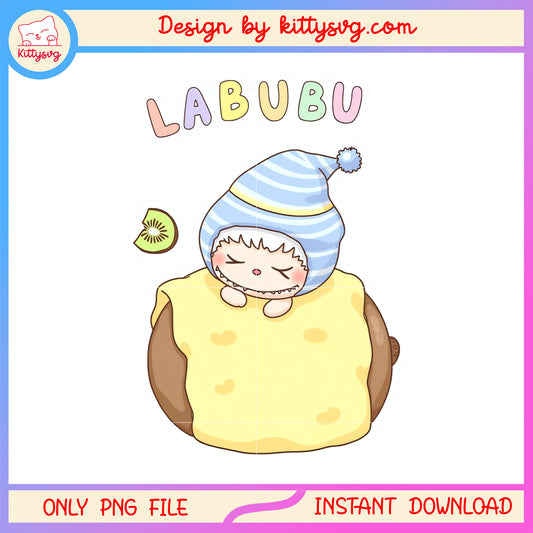 Pop mart labubu v1 cute sleeping doll design png, labubu toy png