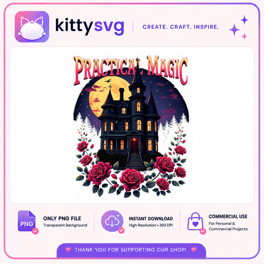 Practical Magic PNG, Witch House Halloween PNG, Gothic PNG