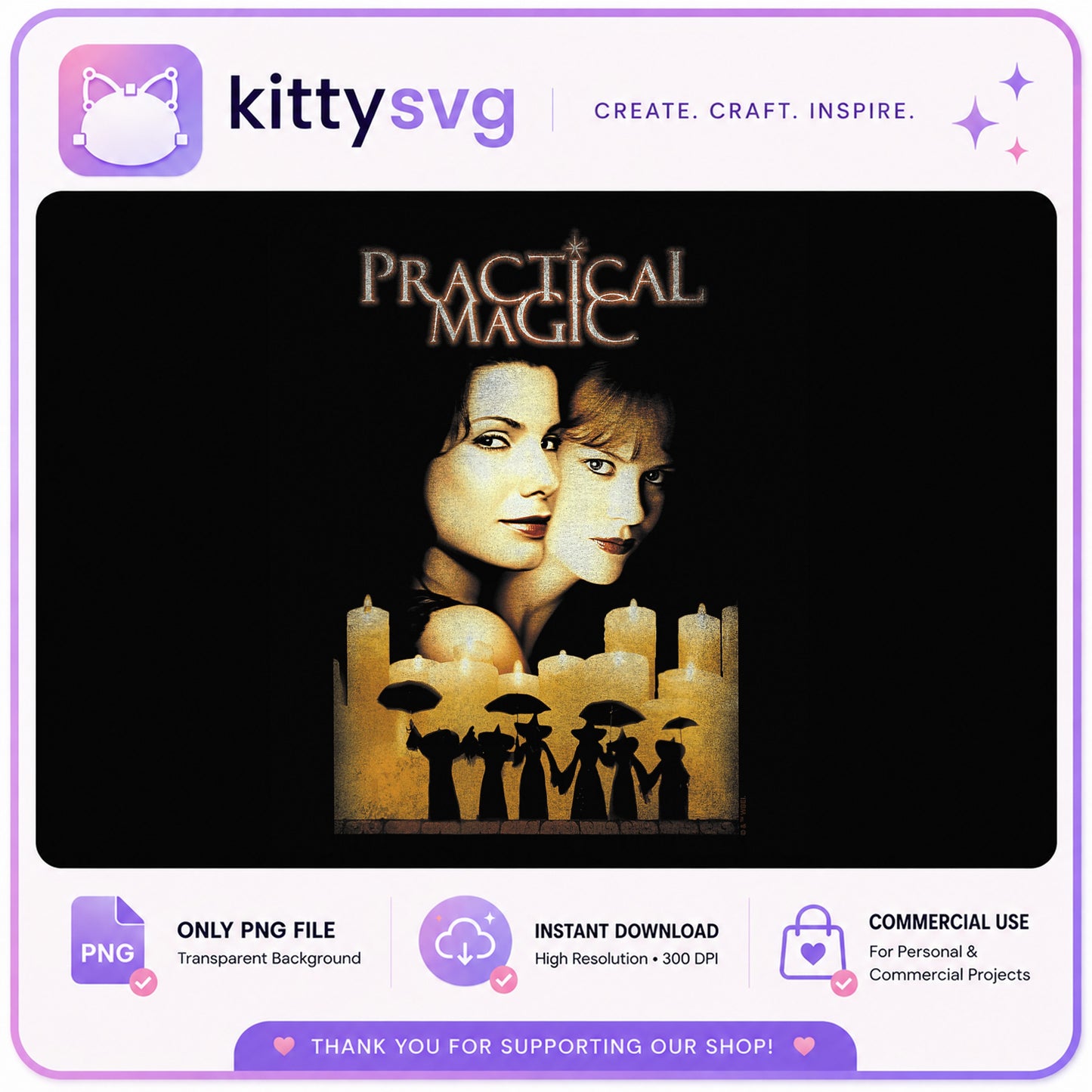 Practical Magic PNG, Witch Movie Shirt Design, Halloween PNG