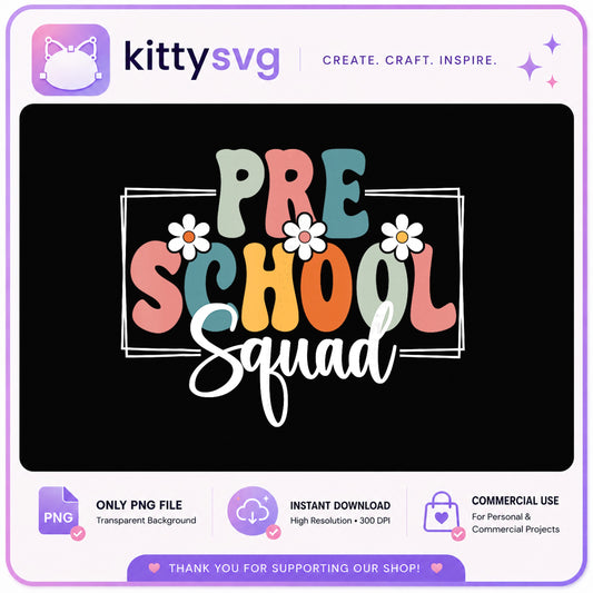 Preschool Squad PNG, Back To School PNG, Teacher PNG