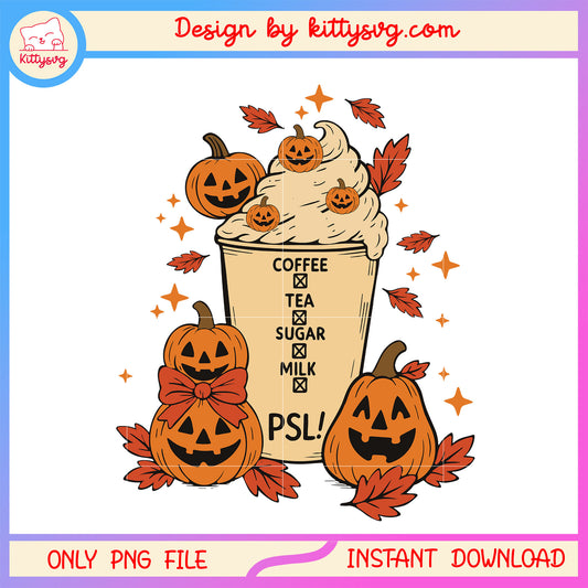 Pumpkin coffee cup design png, spirit of halloween png, pumpkin png