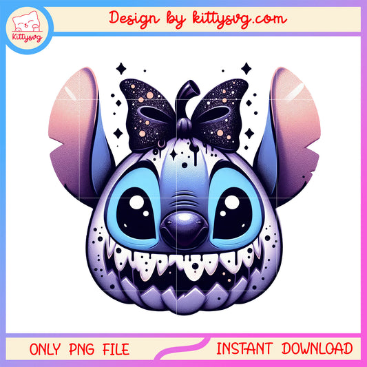 Pumpkin halloween stitch character png, halloween decorations png