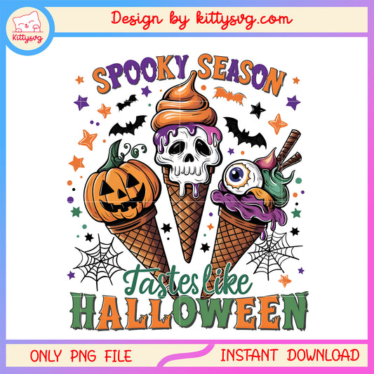 Pumpkin ice cream spooky season tastes like halloween png, halloween pumpkin png