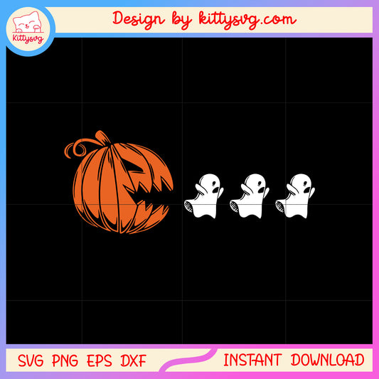 Pumpkin pacman design svg, halloween pumpkin svg