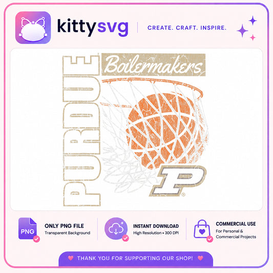 Purdue Boilermakers Basketball PNG, College Sports PNG, Vintage PNG